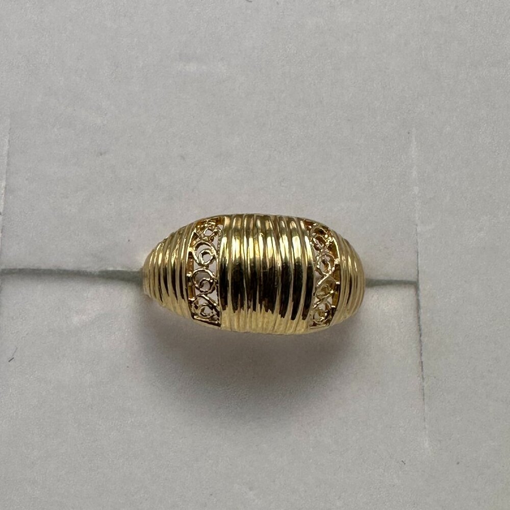 10k Yellow Gold Dome/Filigree Ring